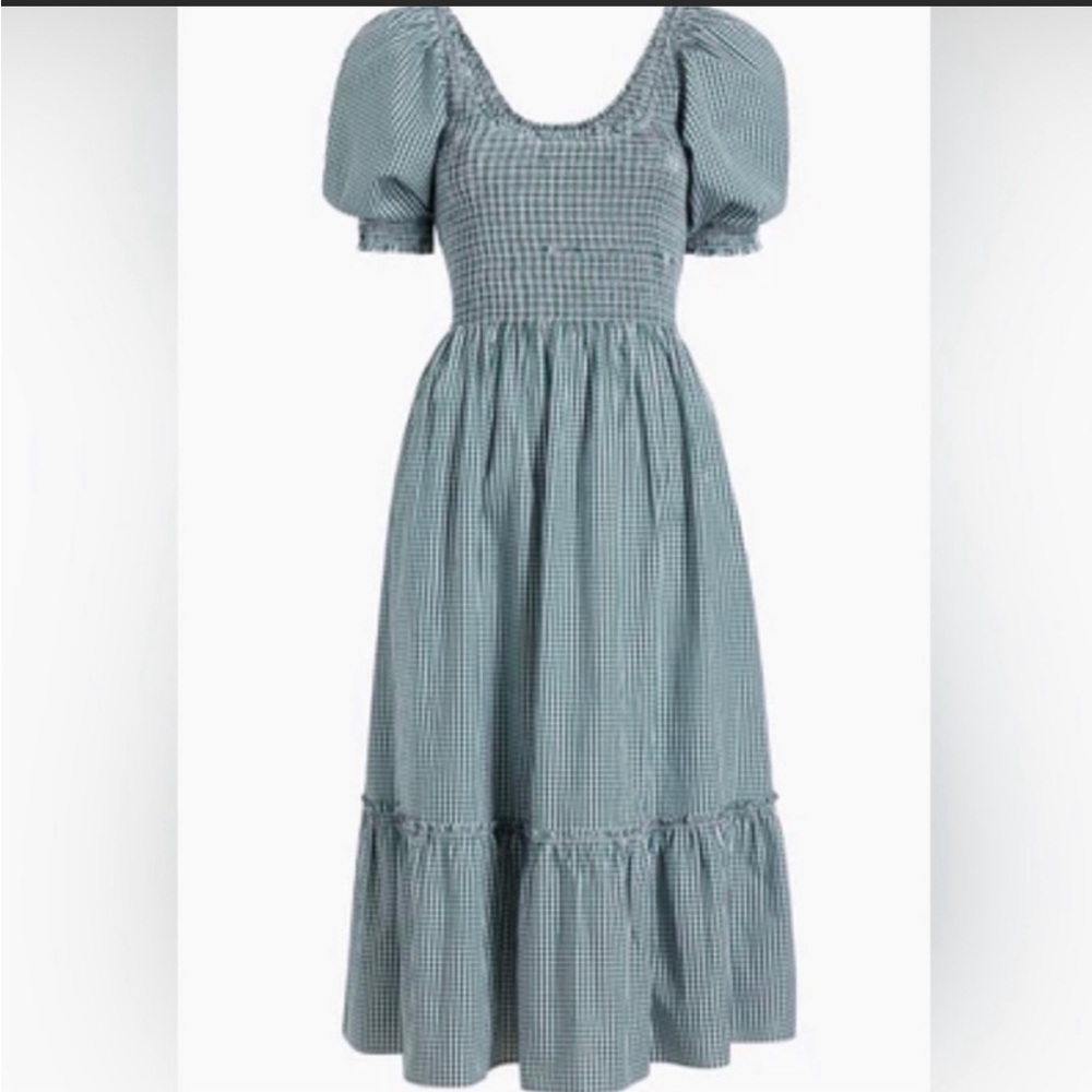 Hill House Louisa Nap Dress - emerald green gingham
